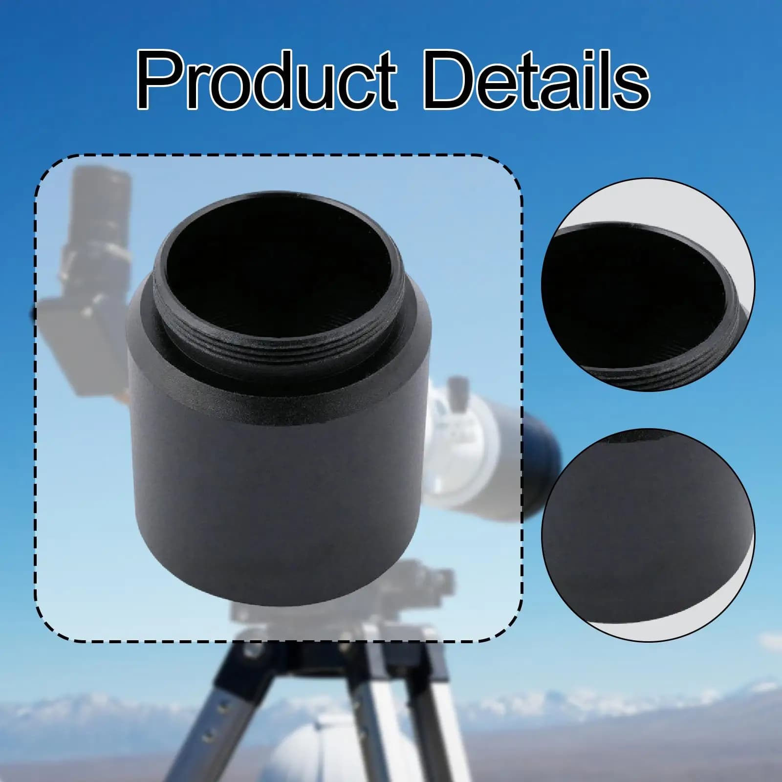 Adattatore per oculare telescopico da 1,25 pollici a C/CS, installazione moderna e semplice, accessori professionali compatti per adulti