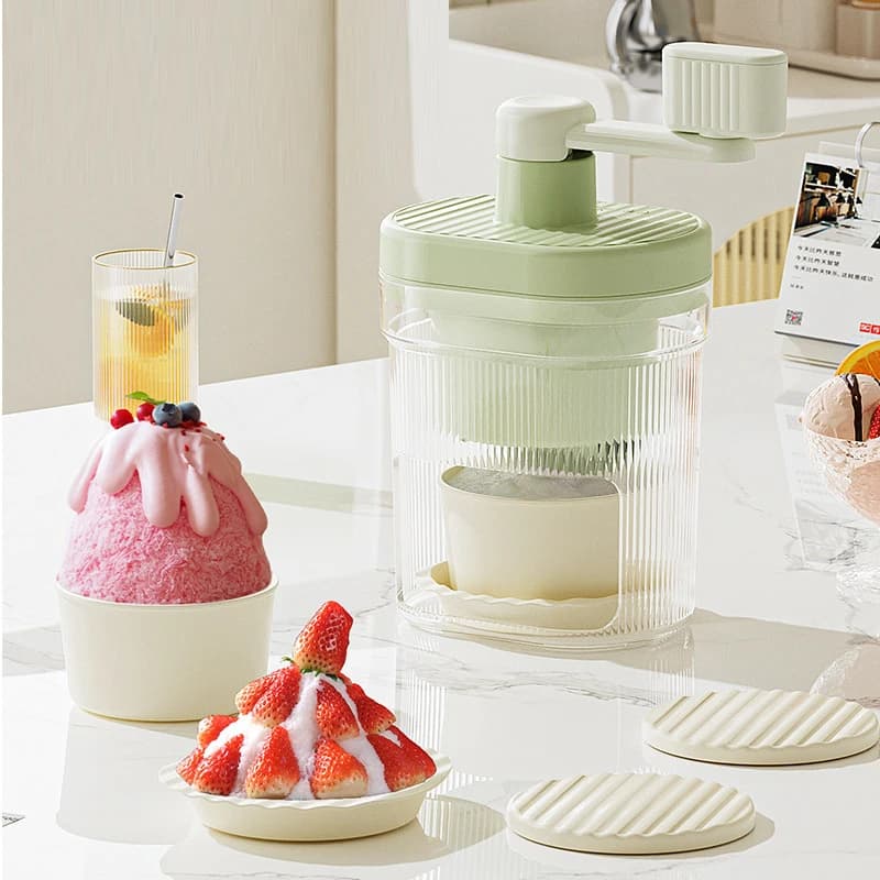 Tritato Ice Machine Manual with Removable Freezer Stamp, Easy to Clean Ice Blender, Compact and Save-Work