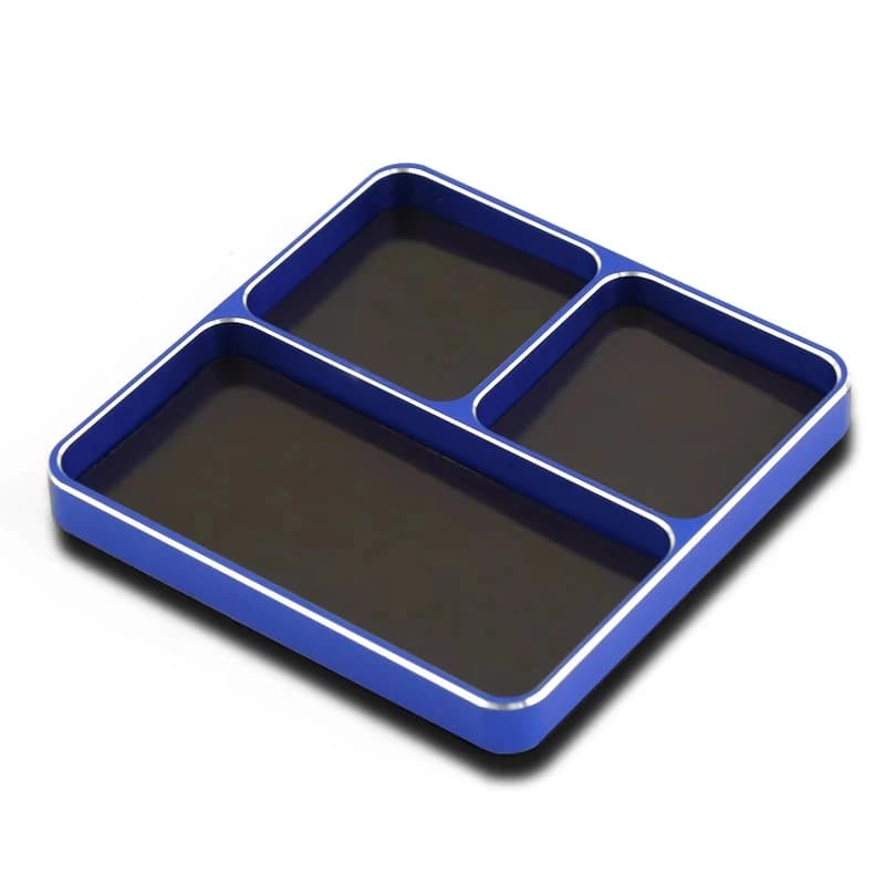 Magnetic Tray in Aluminium CNC RS 989811mm for Preservation of Screws, Dice and Gaskets for Auto RC Models, Boats and Aircraft