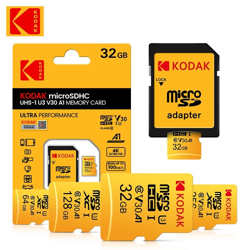 Kodak Micro SD 128 GB 32 GB 64 GB 256 GB U3 Scheda Micro SD/TF Scheda Flash Scheda di Memoria 32 64 128 GB microSD per il Telefono