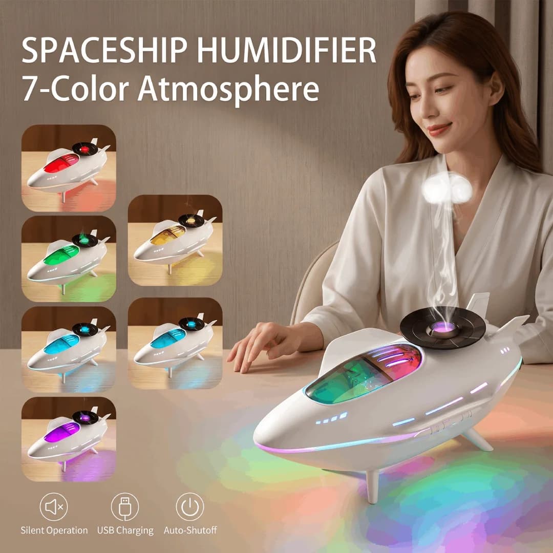 Rocket Shape Ultrasonic Cool Mist Aroma Diffuser Desktop Decoration Quiet Air Humidifier Two Spray Modes Home Diffuser