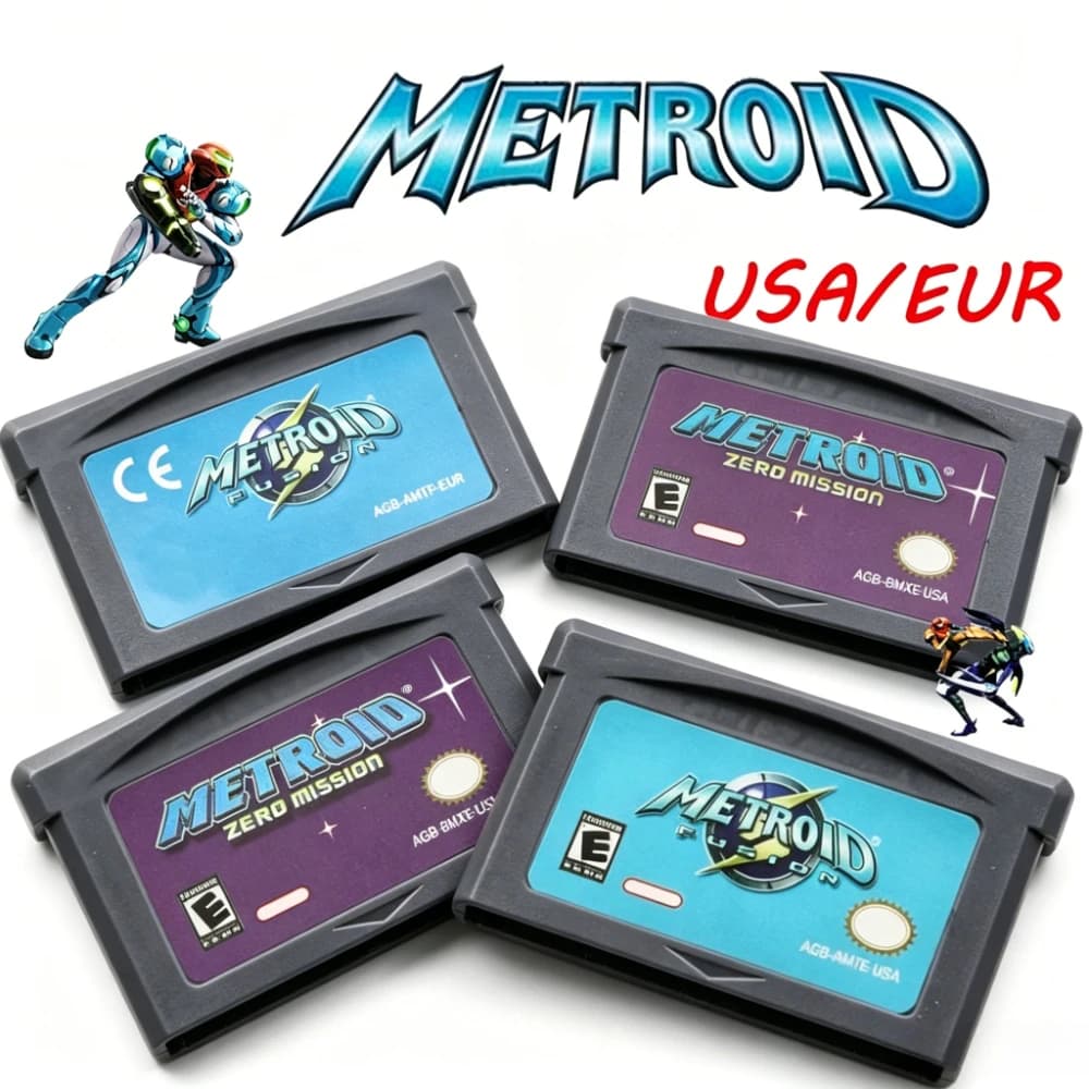 For GBA NDS Metroid Series GBA Game 32-bit Video Game Cartridge Console Card Fusion Zero Mission USA/EUR Classic Game Collection