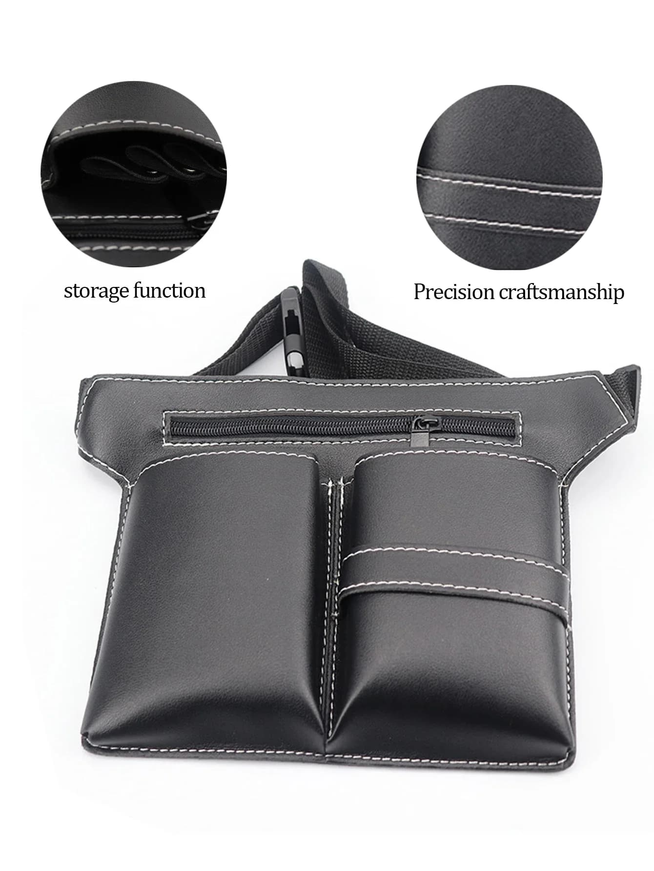1pcs of salon hair styling tools, scissors comb , large capacity hair clipper comb PU bag with bag Special for real hair wigs