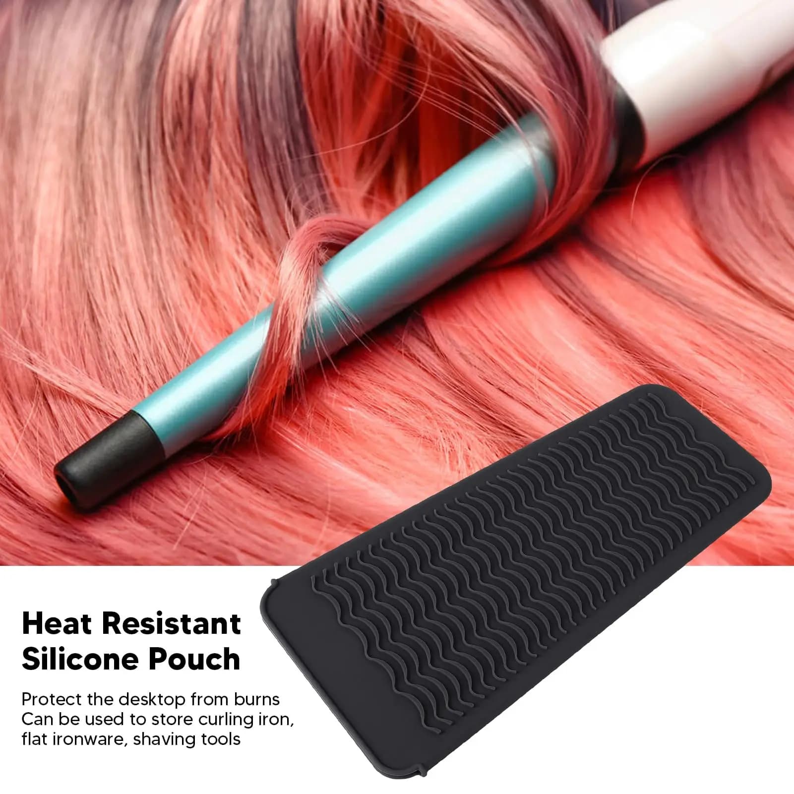 1 pz custodia in silicone resistente al calore per piastra per capelli ferro arricciacapelli ferro piatto e strumenti per capelli caldi nero