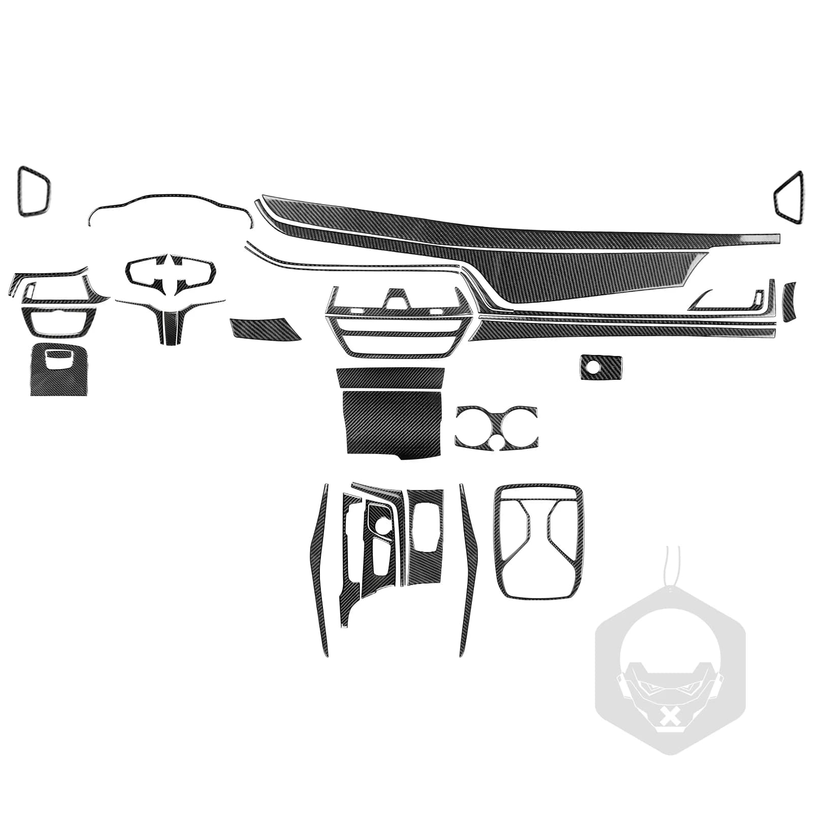 For BMW 5 Series G30 2016-2022 Center Console Dashboard Trim Set Cover Tuning Soft Real Carbon Sheet Car Interior Accessories