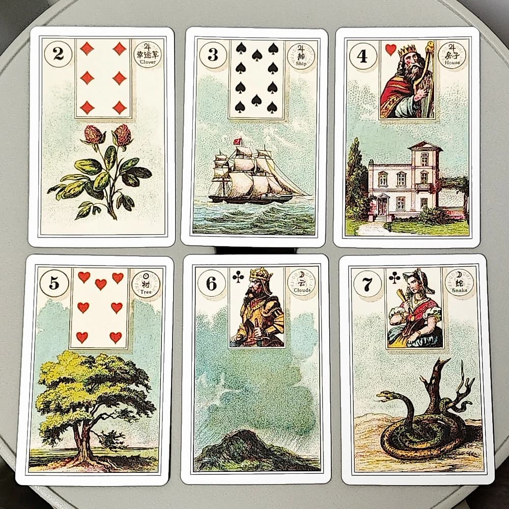 9*6 cm In Lingua Cinese e Inglese Carrozzeria Francese Lenormand Mazzo 36 Pz Carte Lenormand Edizione Bilingue Mazzo Classico
