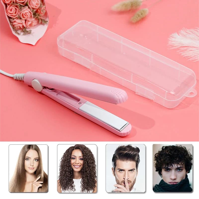 New mini plate iron flat hair curler ceramic hair curler portable double use care for hair styling to travel