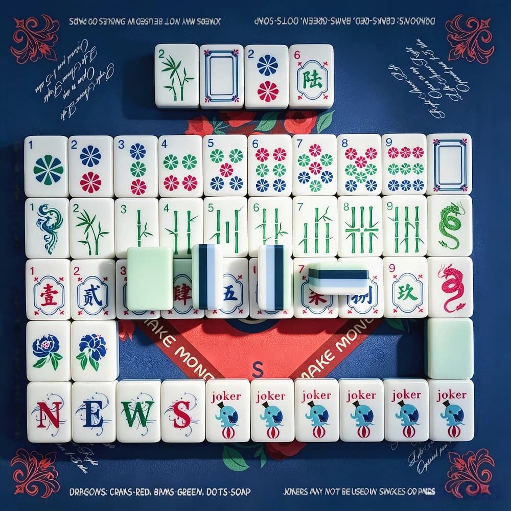Hot Selling Light Cyan Luxury American Mahjong Set 4-Layer Acrylic Engraved Mahjong 160 Tiles Board Game Portable Mah Jongg Gift
