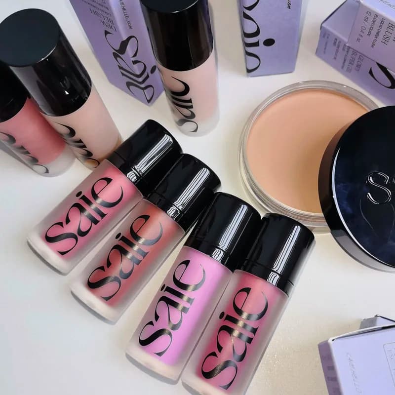 Saie Liquid Blush Highlighter Contouring Illuminating Shimmer Powder Natural Makeup Contouring Bronzer Cream Facial Cosmetics
