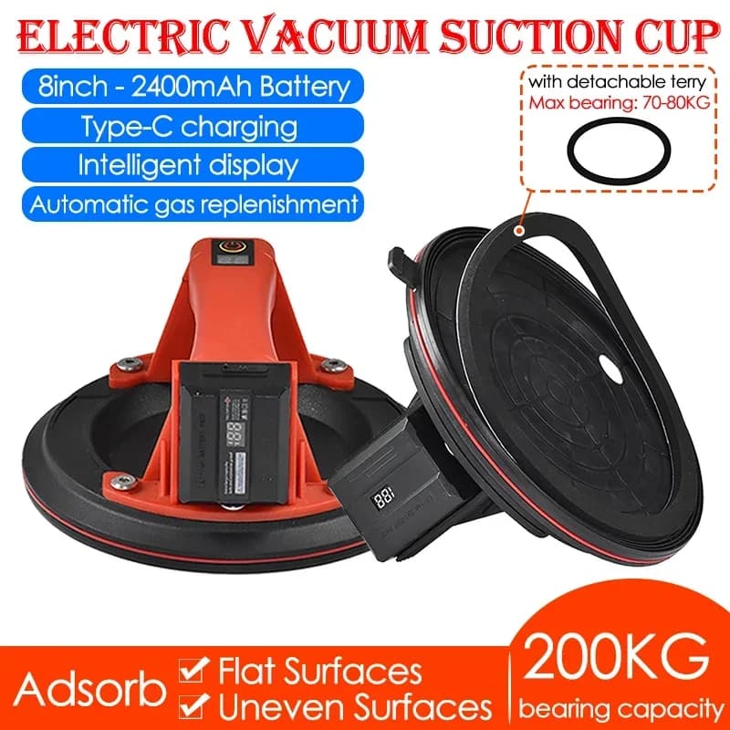 200KG Electric Vacuum Suction Cup Ceramic Tiles Glass Heavy-Duty Vacuum Suckers Automatic Air Replenishment Lifting Tools