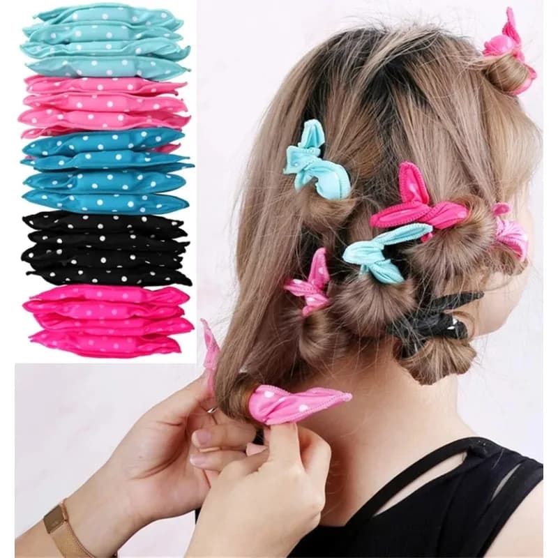 Set of 10 Bigodini Soft Hair, Foam and Sponge Rollers Flexible for Styling Fai-da-Te, Hair Care Tools