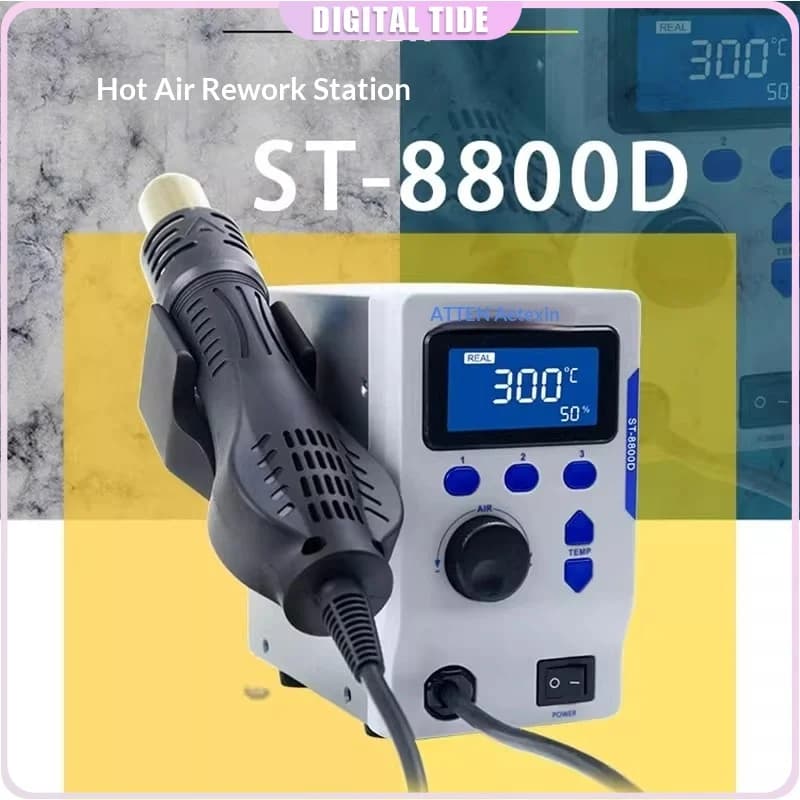 800W ST-8800D Pistola di Calore Temperatura Regolabile Volume D'aria Stazione di Aria Calda Antistatica Stazione di Rilavorazione di Saldatura BGA 110/220V