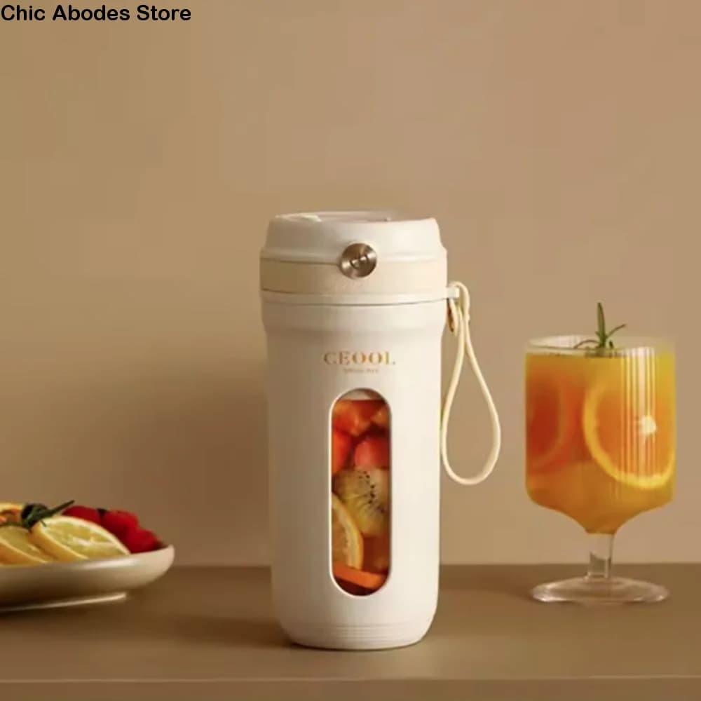 4/10 blades fruit blender cup with detachable rechargeable electric juicer cup USB Mini 350 ml freshener