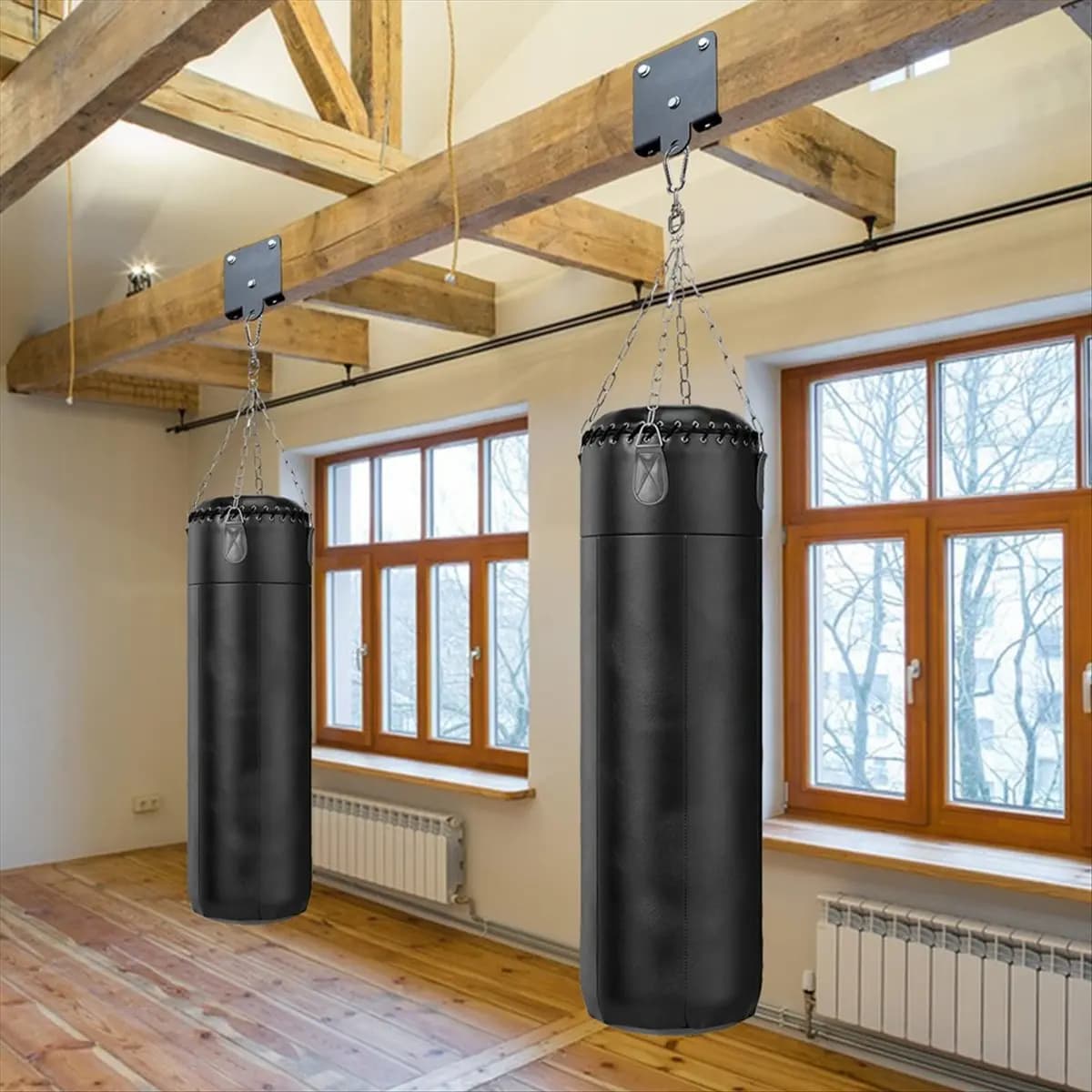 Support for Heavy Duty Boxing Sack (LBER) - Ultra Resistant Boxing Sack Brace Brace, 360 ° Removable Hook for Wall Mounting or Wood Drawing Top