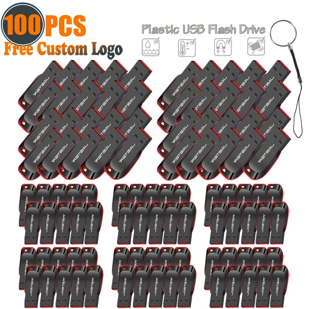 100 pz/lotto 100% Originale USB Flash Drive 128 GB 64 GB 32 GB 16 GB Mini Pen Drive 8 GB PenDrive di Plastica Supporto Verifica Ufficiale