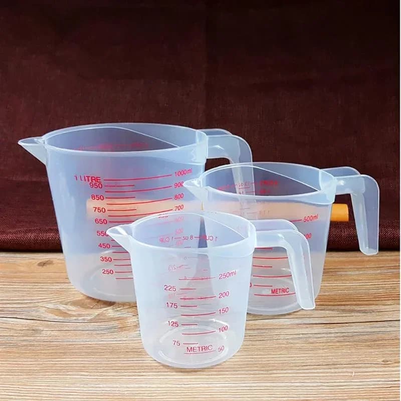 Kit da 3 pezzi misurini per liquidi da forno misurini per liquidi in PVC misurino in plastica per volume di misurazione strumenti da cucina