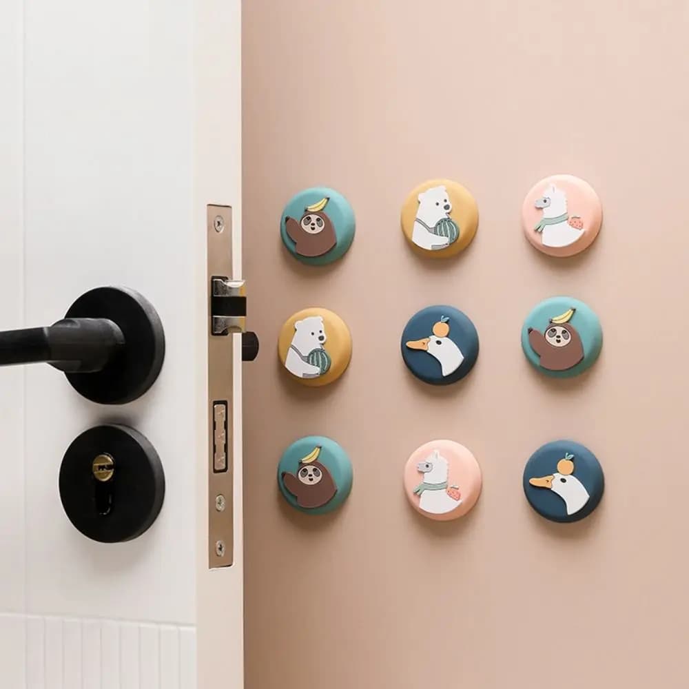 Paracolpi per Porta a Forma di Animali, Protezione Murale Antiurto, Ammortizzatore Maniglia Porta Silenzioso, Fermaporta Semplice per Frigorifero