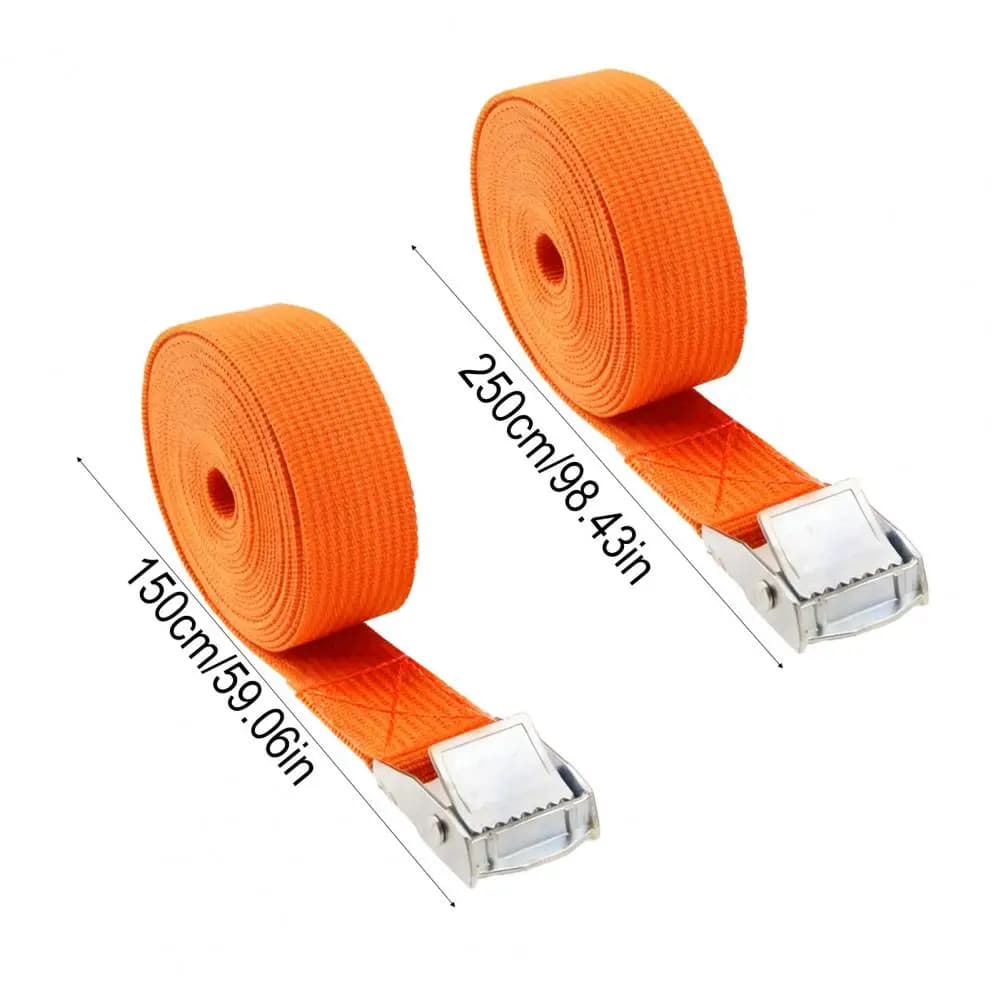 Quick Hook Resistent Belts, Orange Belts for Fixing with Adjustable Cam Buckle for Motorcycle