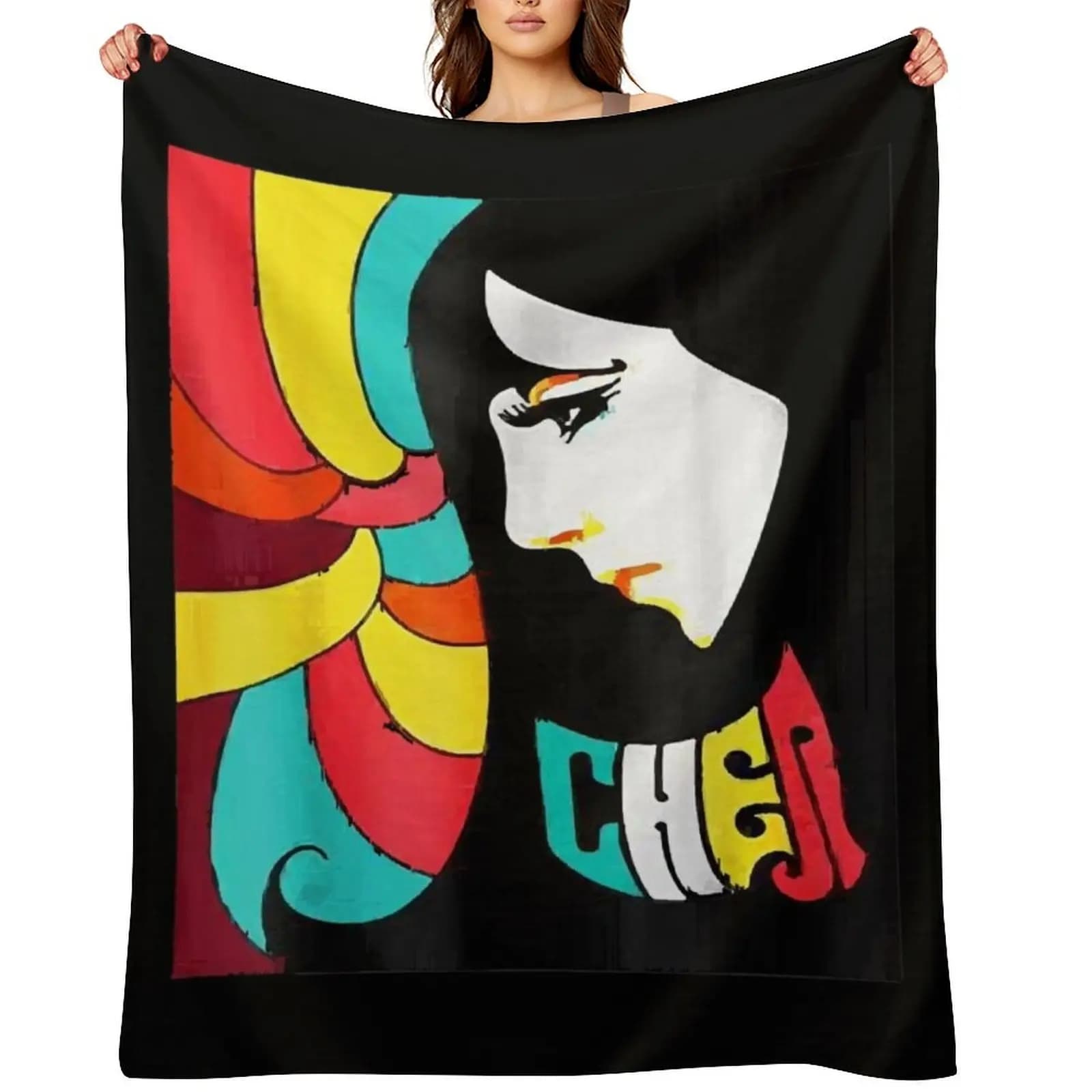 Funny Retro Cher's Vintage Love Music Throw Blanket Camping Nap Sleeping Bag funny gift Blankets