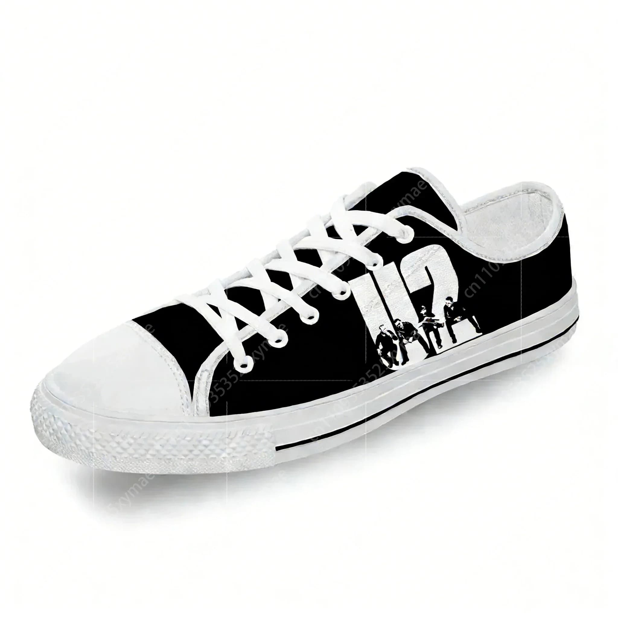U2 Low Top Sneakers Music Rock Band Scarpe casual da uomo, da donna, per adolescenti, scarpe da corsa in tela, scarpe leggere e traspiranti con stampa 3D