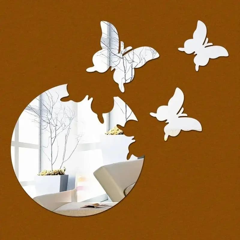 Bella farfalla decorazione da parete 4 pezzi 3D bagno casa ornamento creativo fai da te specchio estetico camera Paster accessori per la casa
