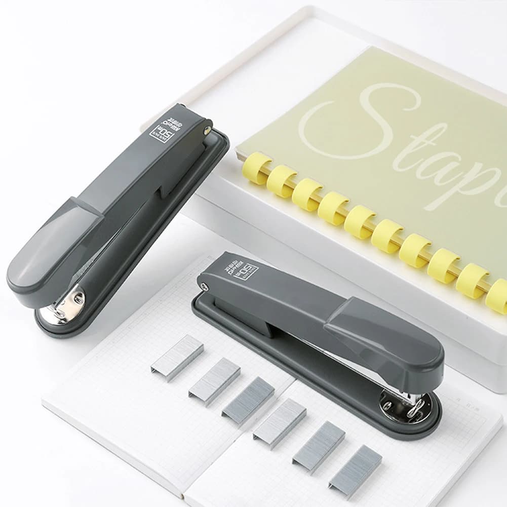 Cucitrice per carta da 50 pagine Dispositivo compatto per rilegatura carta Cucitrice resistente a risparmio di forza per cucitrice da scrivania per ufficio e scuola