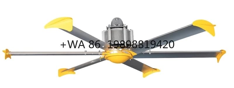 Ventilatori da soffitto PMSM Ventilatori da soffitto HVLS da 2,5 m di diametro per strutture industriali Azionamento diretto senza ingranaggi HVLS industriale