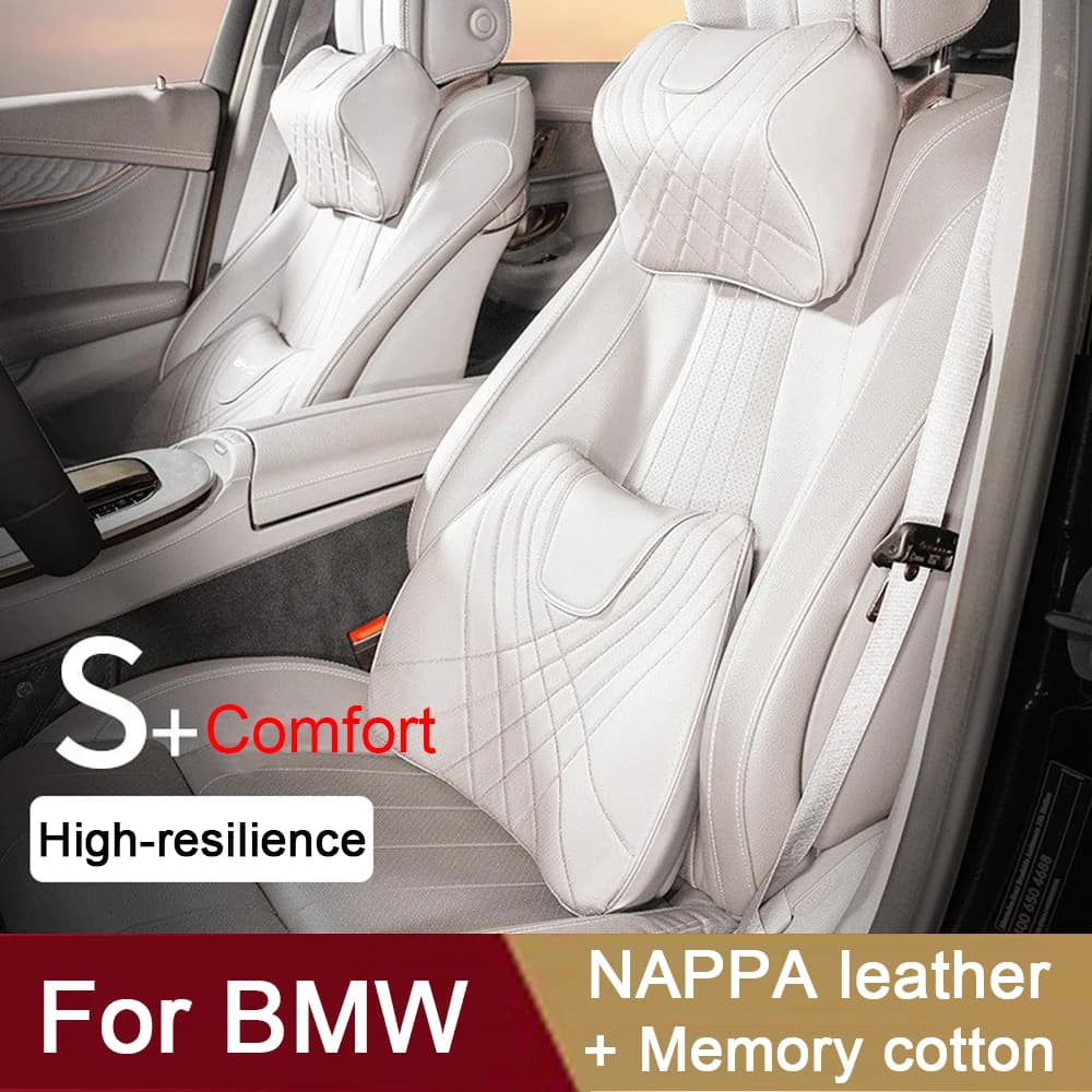 Poggiatesta per auto Poggiatesta da viaggio Cuscino per il collo dell'auto per BMW F30 F31 F32 F34 F21 F10 1 3 5 7 Serie X4 X5 E39 E90 E91 Cuscini di supporto lombare
