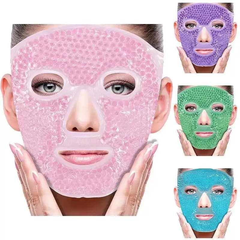 Gel Cooling Ice Face Eye Mask Hot Cold Compress Pack for After Sun Repair Dark Circles Puffiness Relief All Age Use