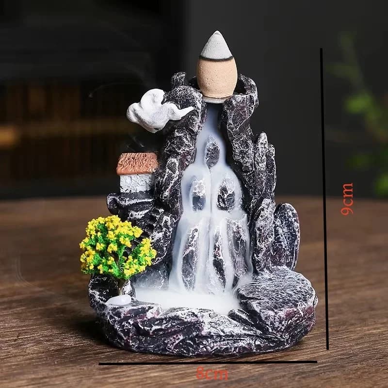 FF Backflow Incense Holder Waterfall Incense Burner Home Decor Aromatherapy Ornament Incense Cones with Backflow Incense Cones