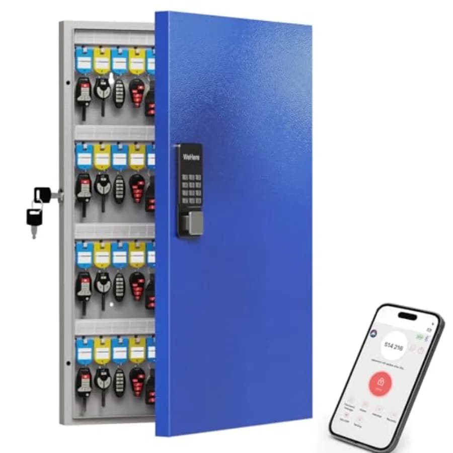 Armadietto Portachiavi Intelligente a 96 Tasti da Parete per Uso Commerciale con App, Codice Monouso, Sblocco Bluetooth e WiFi (Venduto Separatamente)