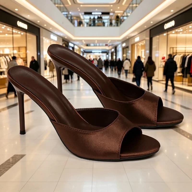 Women Summer New Luxury Brand High Heel Sandals Versatile Simple Slim Heel Sandals Slippers