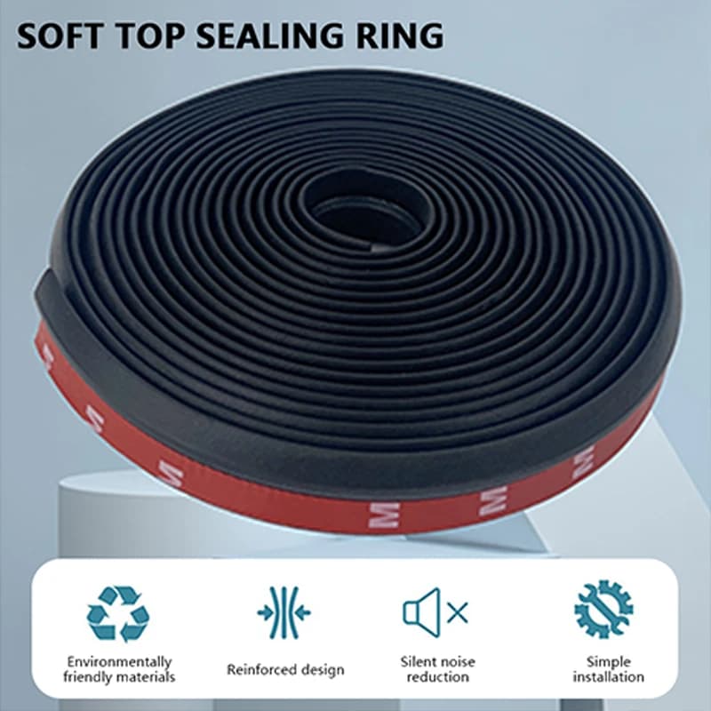 2M Self Adhesive Soft Top Roof Rubber Seal Repair Kit For BMW Mini R52 Convertible Rear Hood Weatherstrip Replacement