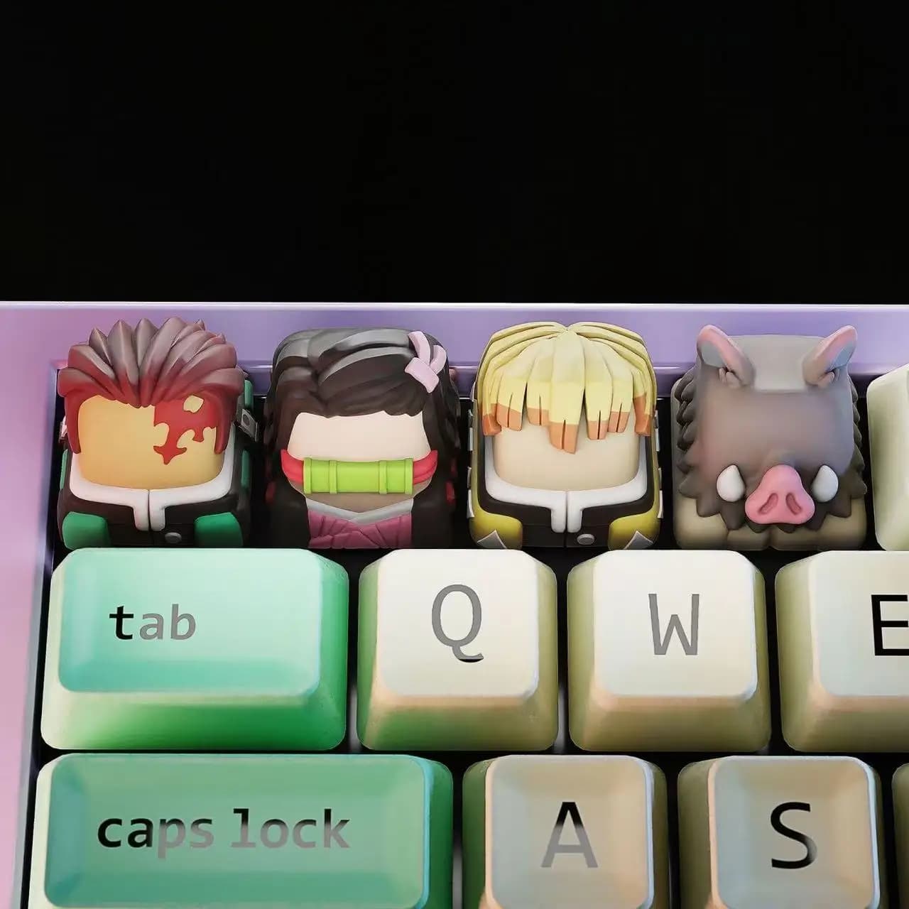 Demon Slayer Anime Figura Kamado Tanjiro Agatsuma Zenitsu Keycap Croce Tastiera Meccanica ESC Base Keycap Regalo