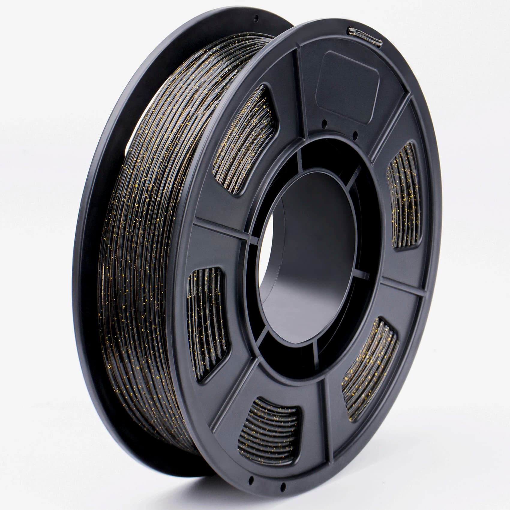 3D Glitter Gold Printer Filament, Plating PLA Polished Galaxy Effect 250g (8.8oz) 1.75mm, Black Filament with Glitter 3D Gold Effect