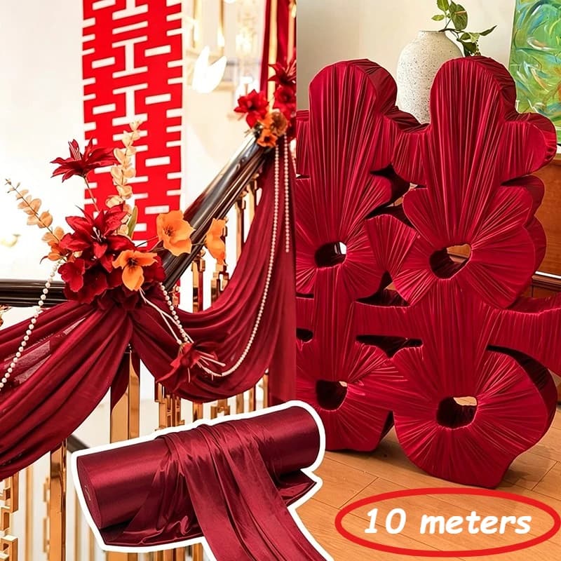 10M Wrinkle-Free Wedding Arch Draping Fabric for Ceremony Arbor Engagement Party Bridal Shower Decor DIY Wedding Decortio Fabric