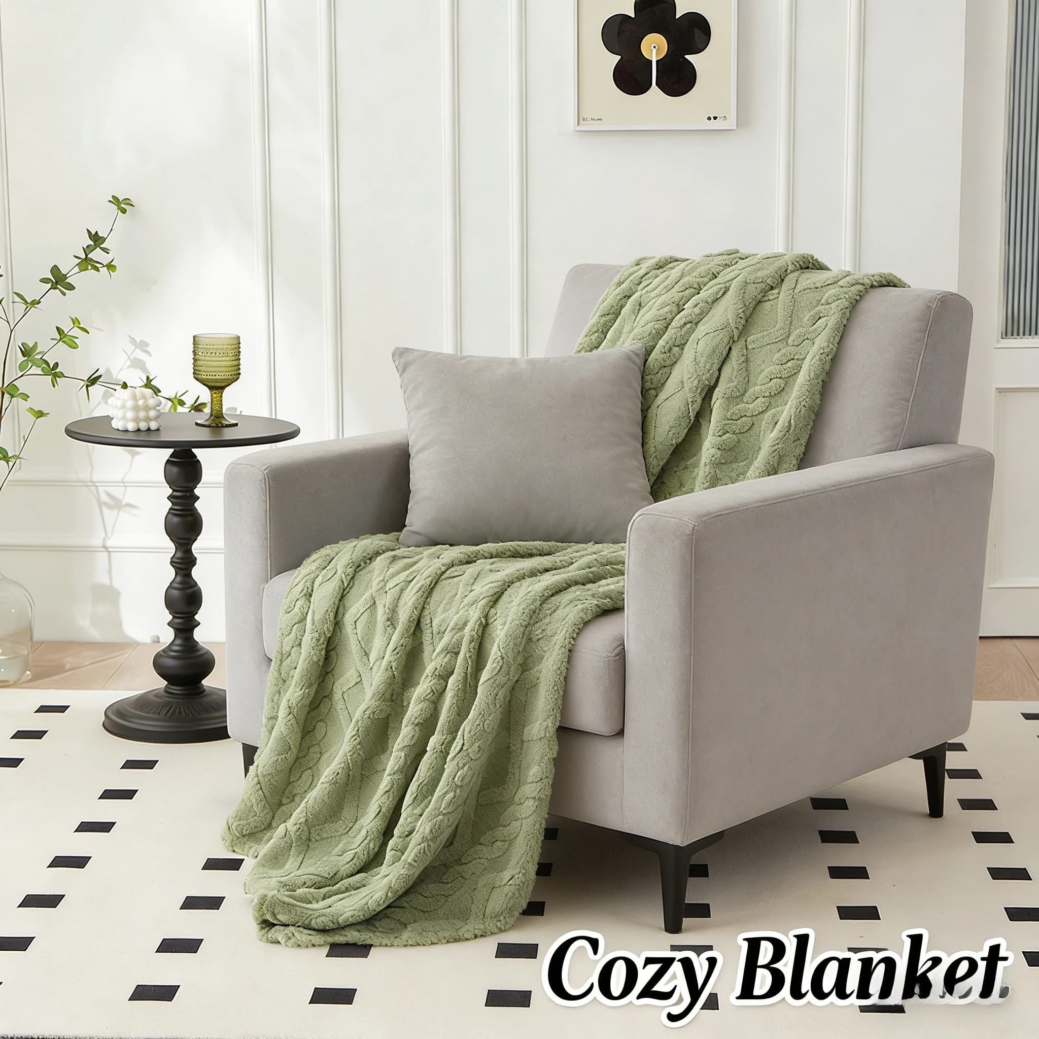 New Jacquard Rhombus Blanket Single Layer Double Sided Milk Velvet Soft Warm Throw Blanket for Sofa Bed Office Air Conditioning