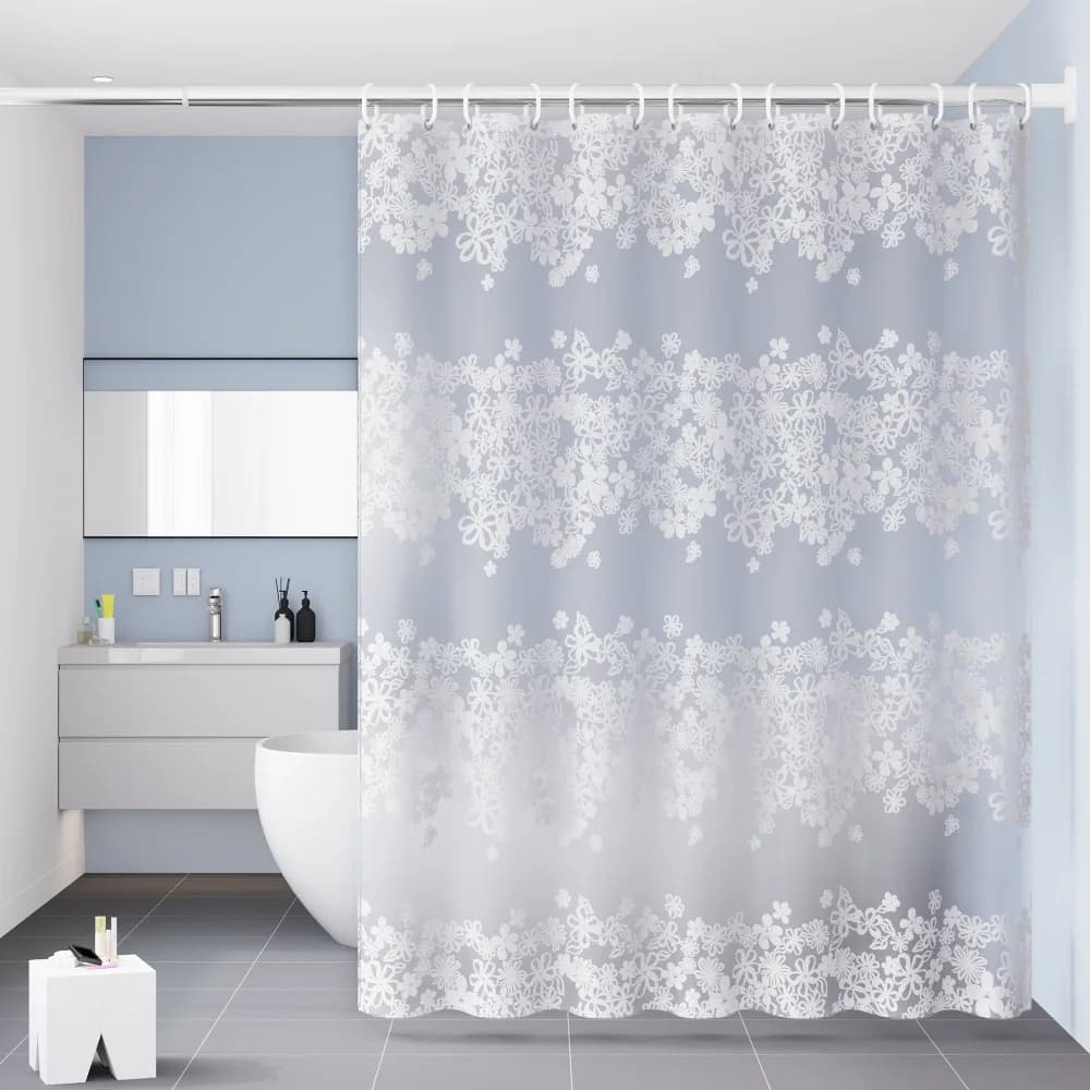 Tenda da Doccia Moderna in EVA Impermeabile con Ganci, Tenda da Bagno Traslucida Senza Foratura, Tenda Spessa per Privacy, per Hotel