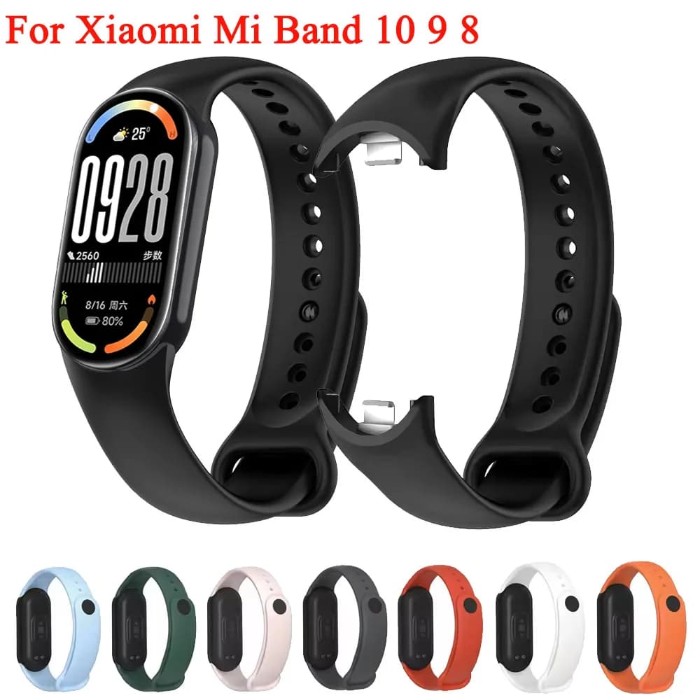 Cinturino in silicone per Xiaomi Mi Band 10 cinturino di ricambio cinturino sportivo cinturino Correa per Xiaomi Mi Band 8 9 10 cinturino
