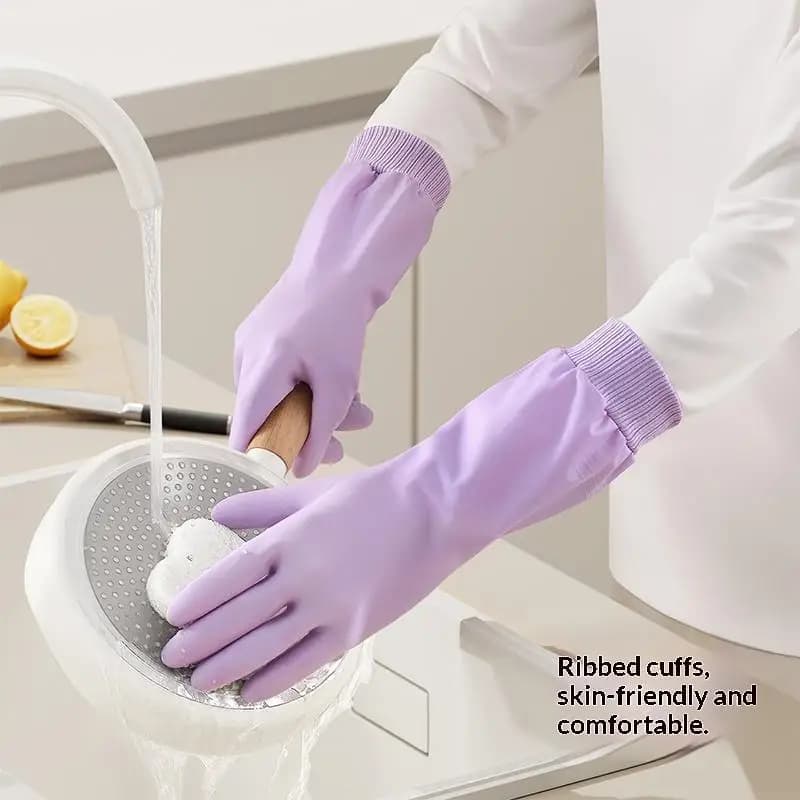 NUOVI Guanti Impermeabili per Lavare i Piatti, Resistenti agli Strappi, Caldi in Pile, Guanti per Pulizie con Polsino Rinforzato, Guanti per Lavanderia