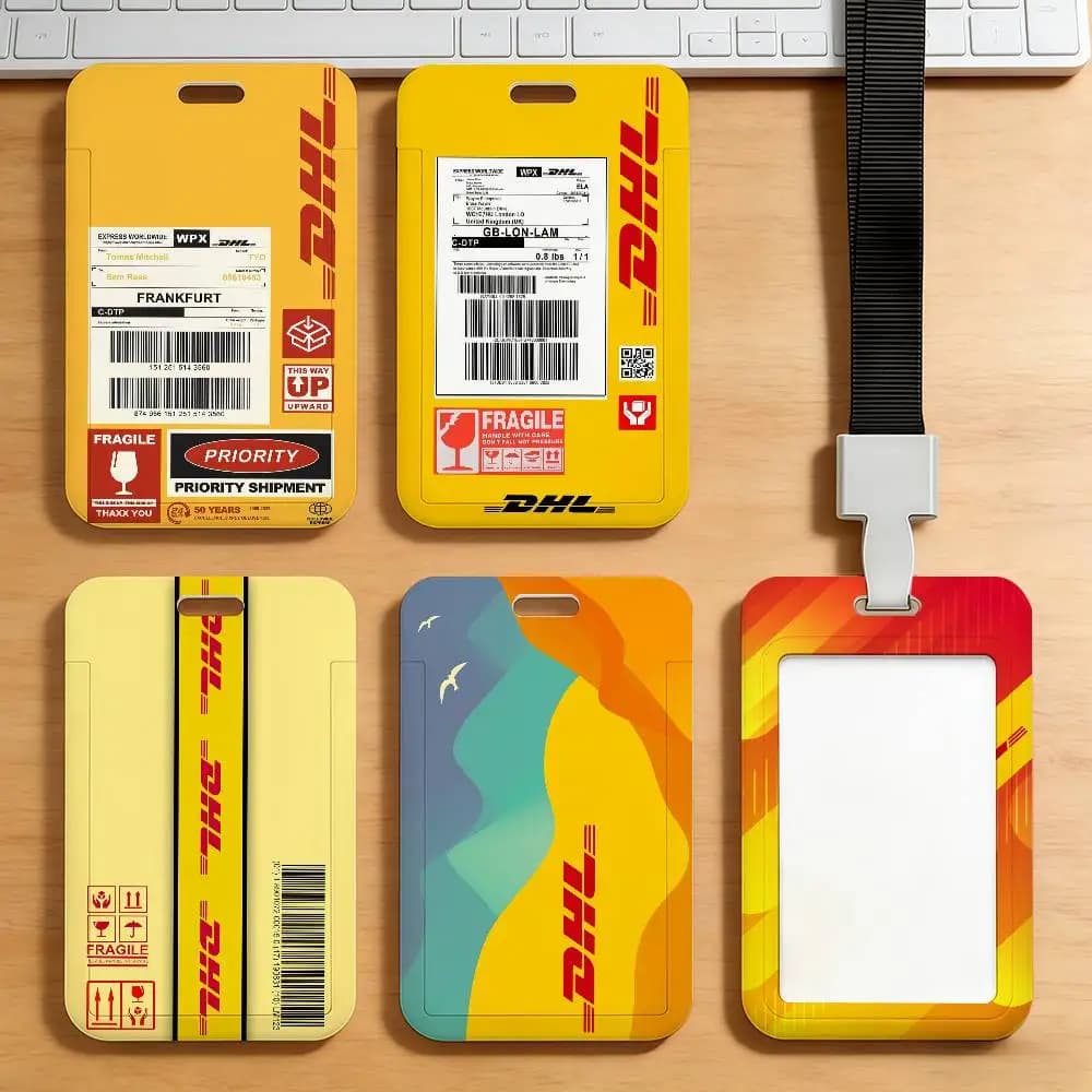 Porta Carte con Logo D-DHL-S alla Moda per Studenti, Carte Mensa, Carte Trasporto Pubblico e Metro
