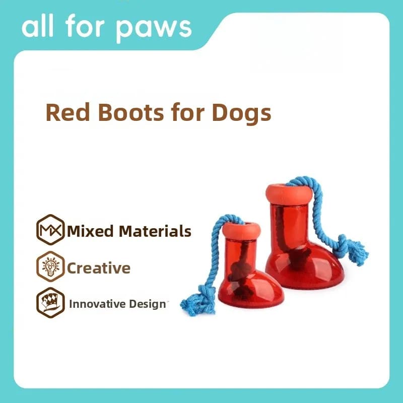 Giocattolo per cani P Dog Toy Boot interattivo e masticabile con nodi, per migliorare la spesa di energia del cane, colore rosso, articoli per animali domestici