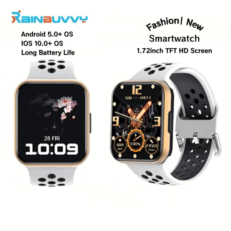 Rainbuvvy S226 Smartwatch 1.72inch TFT BT5.1 RK8762 300mAh 240x286 Waterproof Android Sports Watch Women`s Gift Men`s Watch