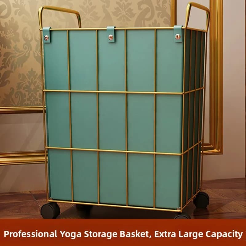 Large yoga mat storage basket with wheels Organizer for fitn equipment Foam towel Storage for Home Gym Ra Sealy