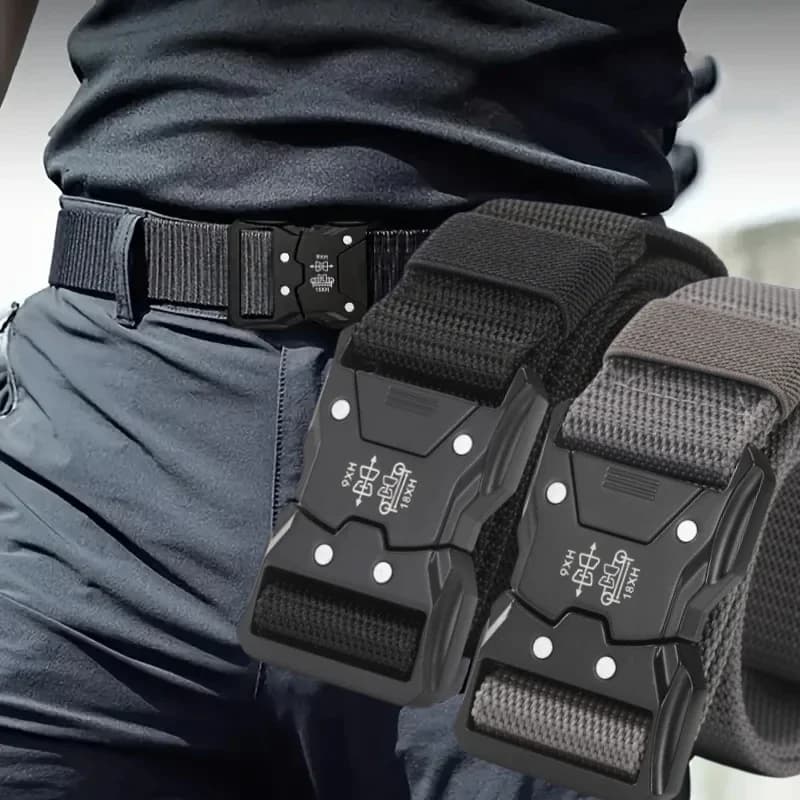 New 1pcs Versatile Men's Tactical Belts - Durable, Adjustable Design - for Outdoor Hunting & Sports Enthusiasts Men Belt