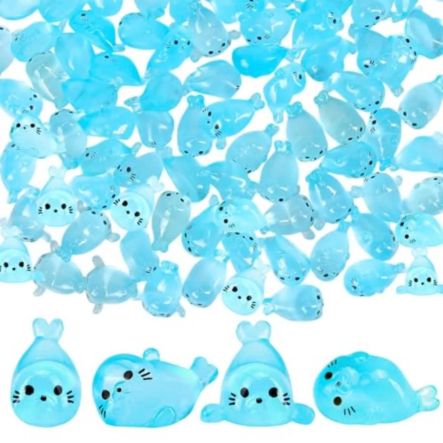 100 pz GlowinTheDark Mini Resina Oceano Animali Decorazioni Sigillo Luminoso Figurine per Fata Giardino Acquario Piante In Vaso Scrivania D