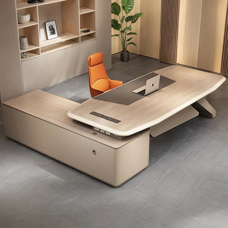 Scrivania Direzionale di Design Economica con Supporto Robusto per le Gambe, Scrivanie da Ufficio Bianche Economiche, Mobili da Ufficio Moderni e Lussuosi di Grandi Dimensioni