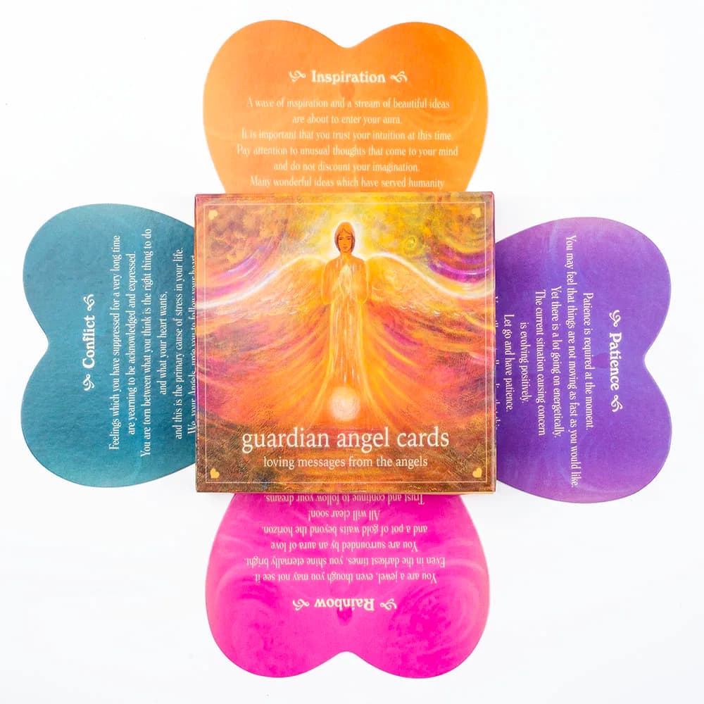 46 carte oracolo classiche a forma di cuore con messaggi d'amore dagli angeli - Versione inglese - Mazzo di carte per guida spirituale
