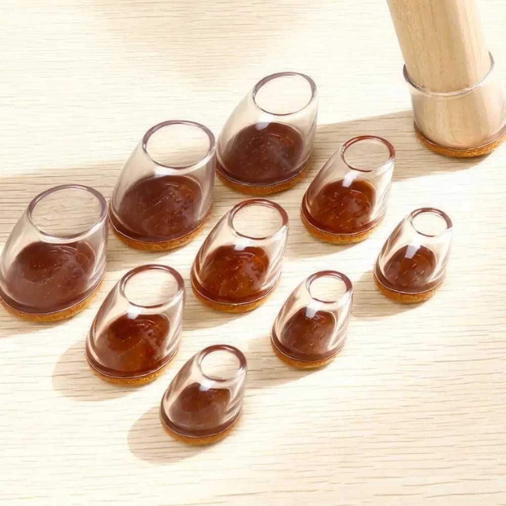 Protezioni per Gambe di Sedie in Silicone, Misura 15-25 ° Set di 8 Tappi per Gambe di Mobili dal Design Flessibile Inclinato con Superficie in Feltro