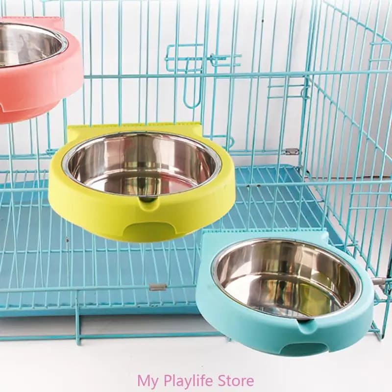 Ciotole per casse per animali domestici ciotola per cani rimovibile in acciaio inossidabile piatto per mangiatoia per cibo e acqua per cani gabbia per gatti, cuccia